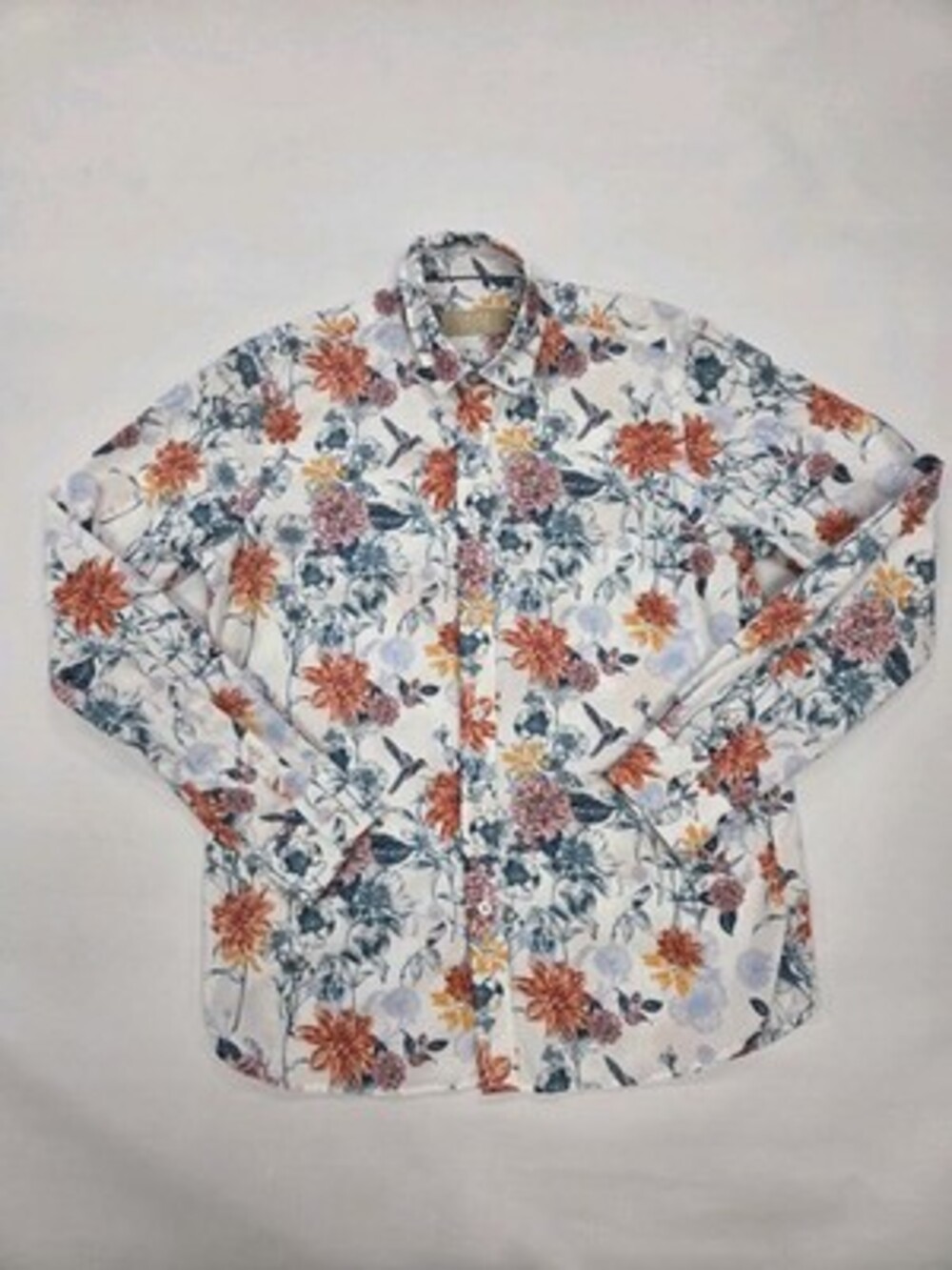 Velez For Leather Lovers Semi Fitted Size Small AOP Floral Print Button Down